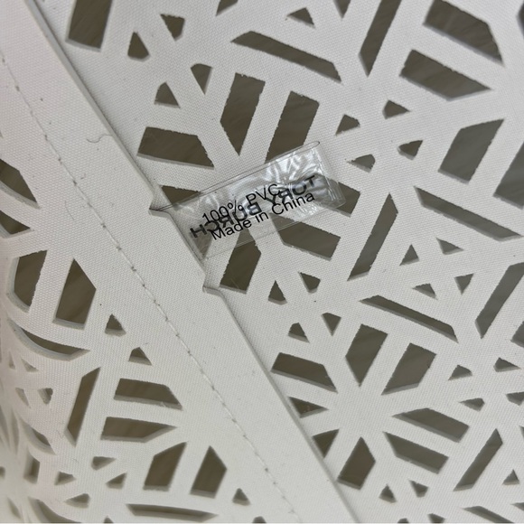 NWT TORY BURCH WHITE CUT-OUT PATENT TOTE SHOULDER BAG - Picture 6 of 9